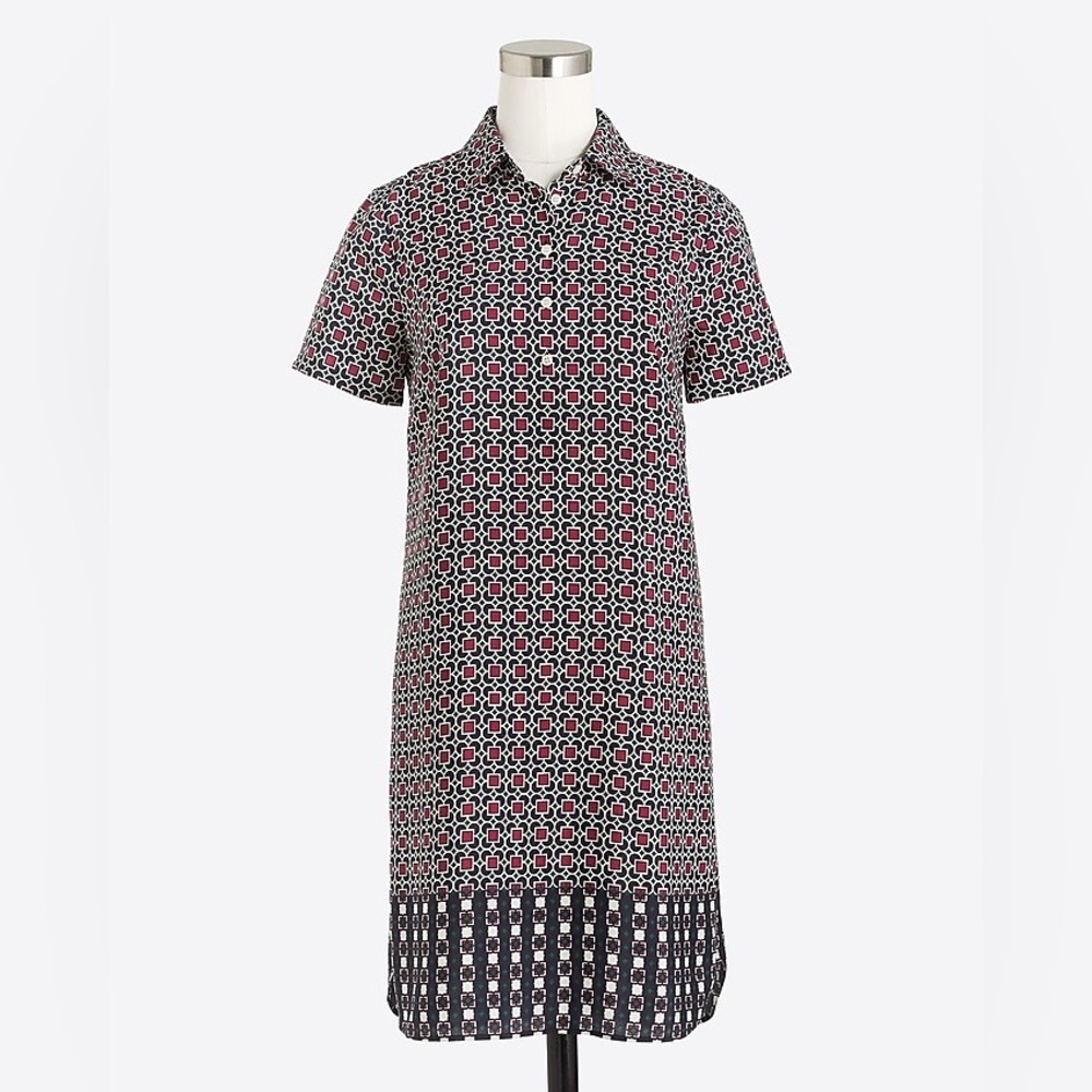J.crew Short-sleeve printed shirtdress women’s dress size petite 4